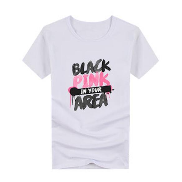 Blackpink t-shirt Blackpink lisa jennie rose album t shirt New Style men euro size KPS2007 white / XS Official Korean Pop Merch