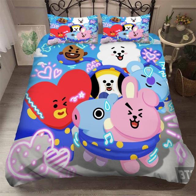 Bedroom Decor K Pop Fans Animation BT21 Duvet Cover with Pillow Cover Bedding Set Single Double 1.jpg 640x640 01f7a982 85c4 4ac4 824d e2575cfdd270 1 - Korean Pop Shop