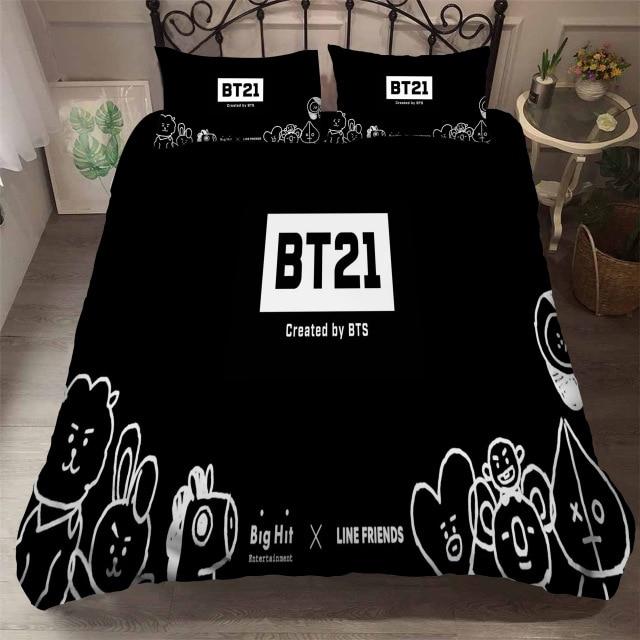 Bedroom Decor K Pop Fans Animation BT21 Duvet Cover with Pillow Cover Bedding Set Single Double 1.jpg 640x640 062dc11b fe38 4e99 a244 cf43034b678b 1 - Korean Pop Shop