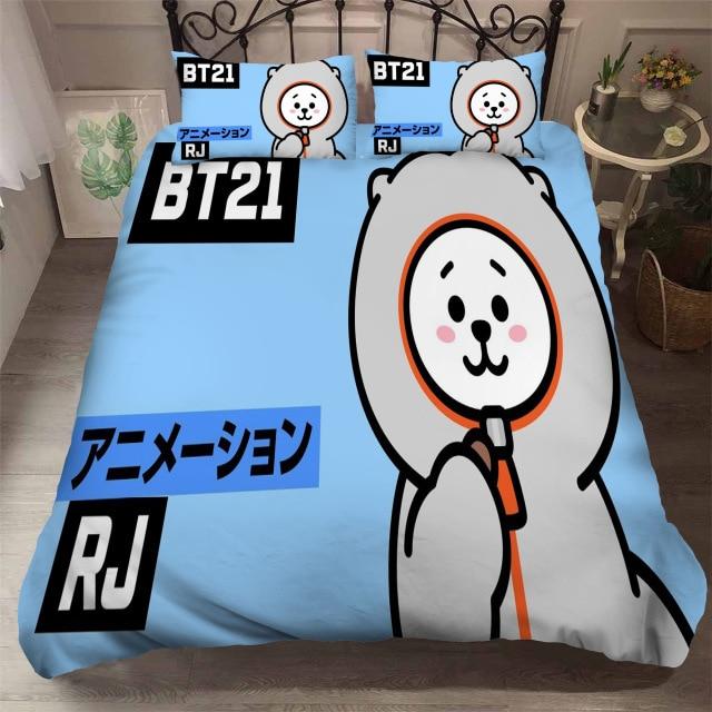 Bedroom Decor K Pop Fans Animation BT21 Duvet Cover with Pillow Cover Bedding Set Single Double 1.jpg 640x640 401b114a 49b2 4f59 bebc eecb454ed204 1 - Korean Pop Shop