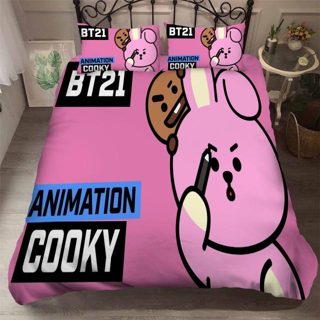 Bedroom Decor K Pop Fans Animation BT21 Duvet Cover with Pillow Cover Bedding Set Single Double 1.jpg 640x640 576b248e 409e 4512 8f2b 997e73e91c6b 1 - Korean Pop Shop