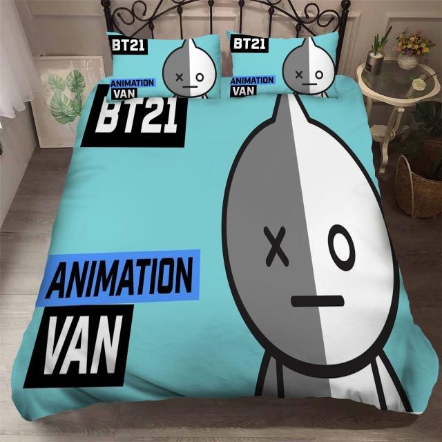 Bedroom Decor K Pop Fans Animation BT21 Duvet Cover with Pillow Cover Bedding Set Single Double 1.jpg 640x640 b92558ab 3edd 4f13 910f 098607b9cf6b 1 - Korean Pop Shop