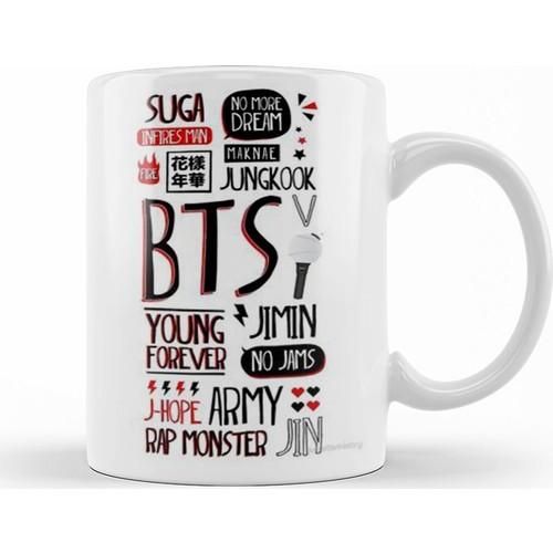 Bts Printed White Mug-Bts Group Name Prints-White Porcelain Mug-Group-Cup-Edition KPS2007 Default Title Official Korean Pop Merch