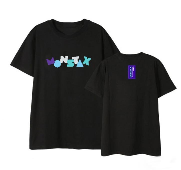 Monsta x concert same printing o neck t shirt for summer style unisex fashion short sleeve t-shirt KPS2007 1 / M Official Korean Pop Merch