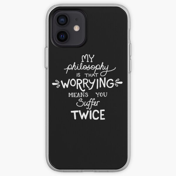 My Philosophy is that Worrying means you Suffer Twice Typography (White Version) iPhone Soft Case RB2507 product Offical Twice Merch