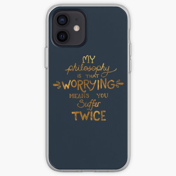 My Philosophy is that Worrying means you Suffer Twice Typography (Gold Version) iPhone Soft Case RB2507 product Offical Twice Merch