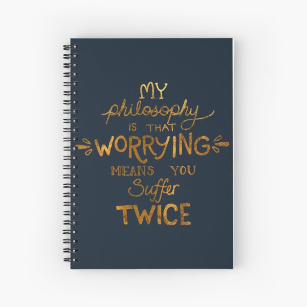 My Philosophy is that Worrying means you Suffer Twice Typography (Gold Version) Spiral Notebook RB2507 product Offical Twice Merch