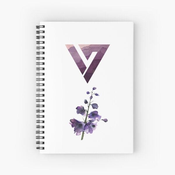 Purple Floral Watercolor Seventeen Logo Design (kpop) Spiral Notebook RB2507 product Offical Seventeen Merch