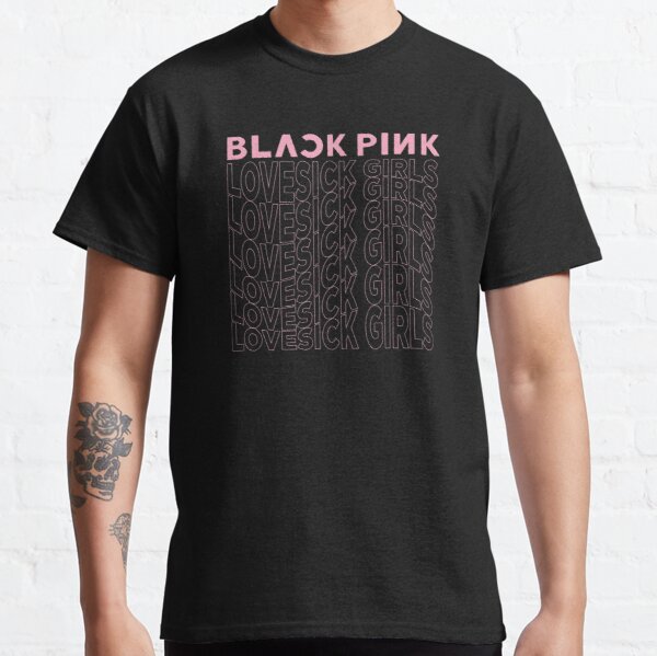 Blackpink Lovesick Girls typography lettering pattern design Classic T-Shirt RB2507 product Offical Blackpink Merch
