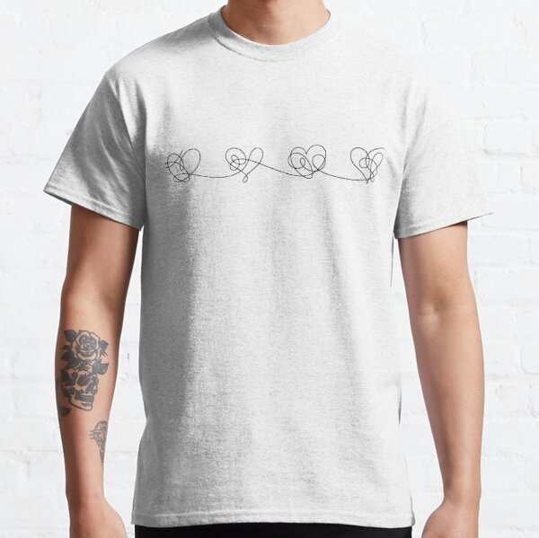 BTS Love yourself answer hearts (black) Classic T-Shirt RB2507 product Offical BTS Merch