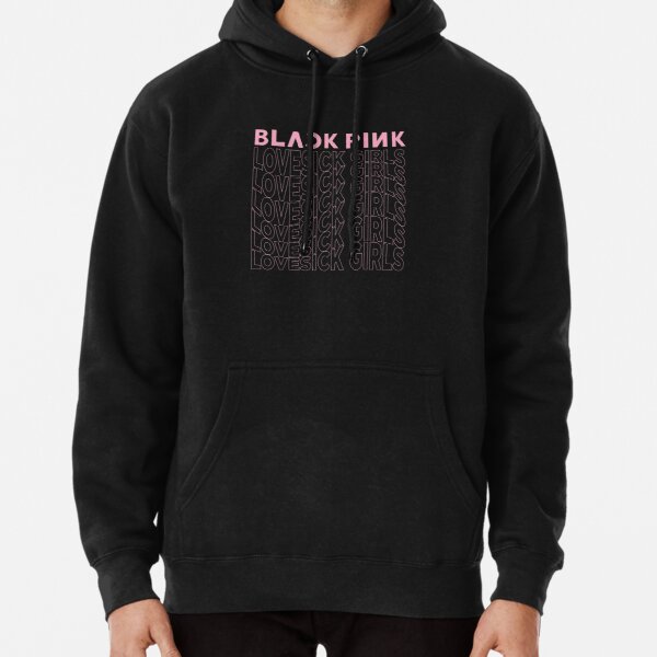 Blackpink Lovesick Girls typography lettering pattern design Pullover Hoodie RB2507 product Offical Blackpink Merch