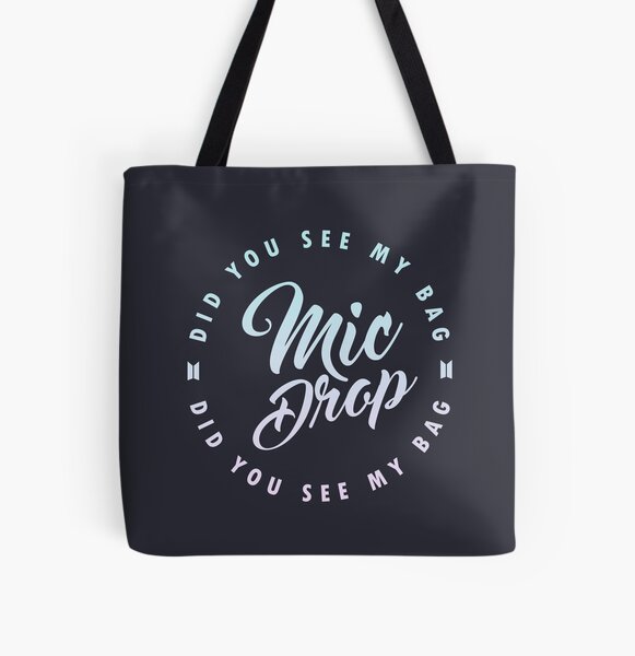 BTS Mic Drop calligraphy with circular lyric design on dark bg All Over Print Tote Bag RB2507 product Offical BTS Merch