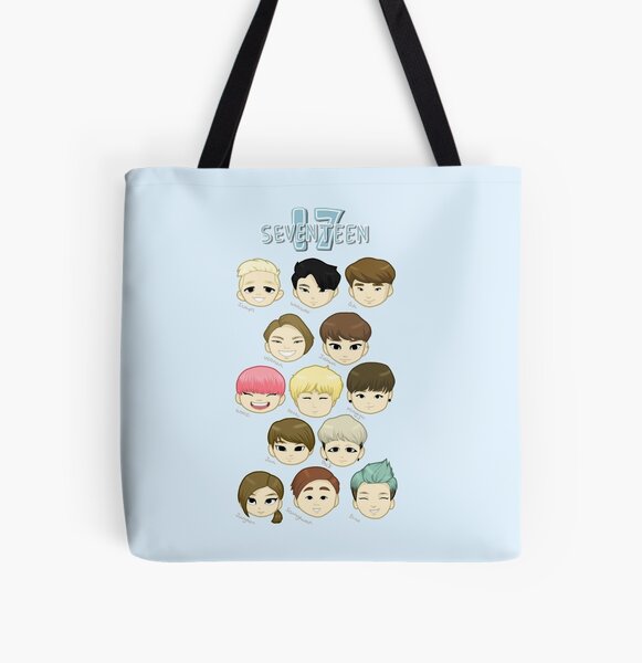 SEVENTEEN Chibi Heads All Over Print Tote Bag RB2507 product Offical Seventeen Merch