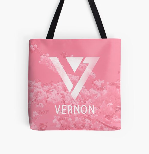Seventeen Vernon - Pink Flowers All Over Print Tote Bag RB2507 product Offical Seventeen Merch