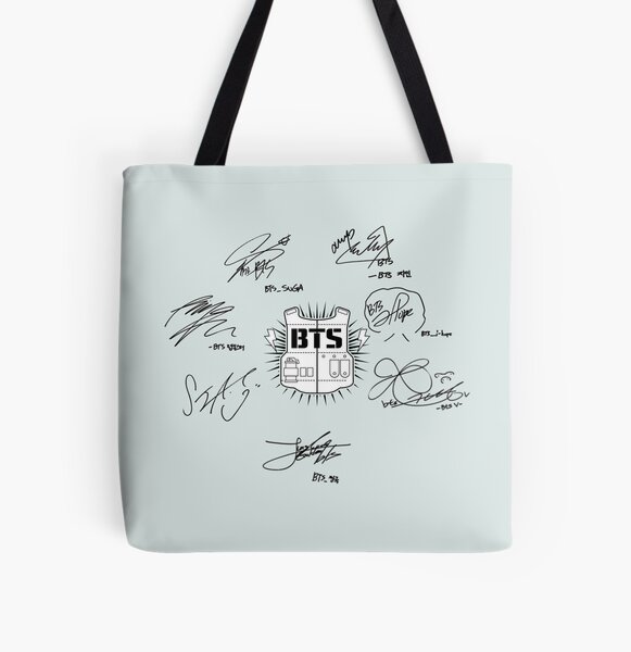 bts signatures All Over Print Tote Bag RB2507 product Offical BTS Merch