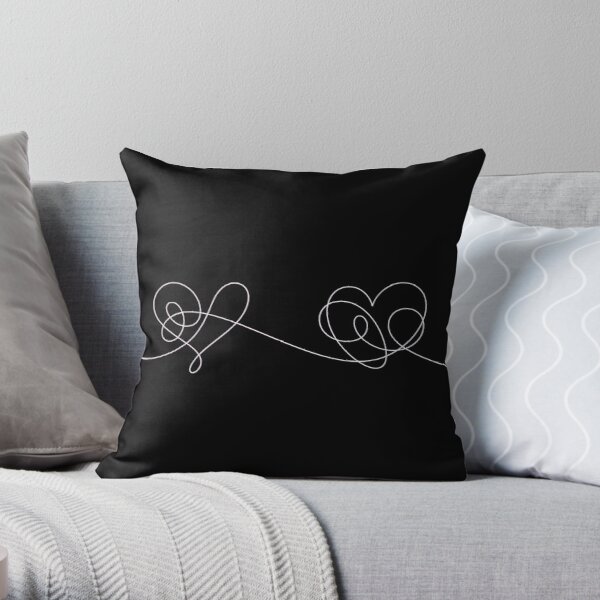 BTS LOVE YOURSELF: ANSWER // white hearts Throw Pillow RB2507 product Offical BTS Merch