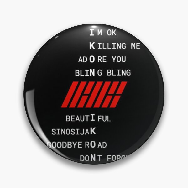 IKON poem/name collage and logo Pin RB2607 product Offical IKON Merch