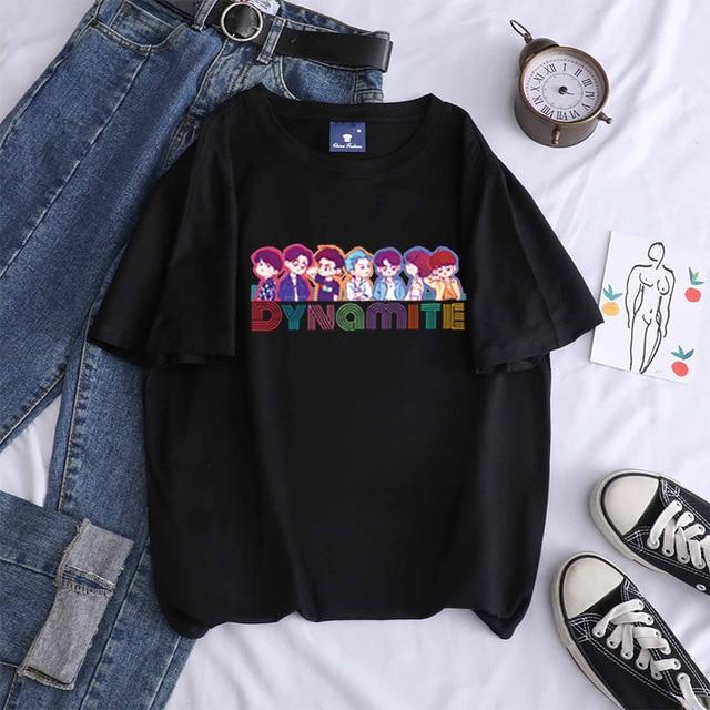 2020 new album DYNAMIT short Kpop cartoon Bangtan BoysT shirt Korean Jhope style short sleeve casual.jpg 640x640 431426bf d1f0 478d bbbd 25dc0e3bb559 - Korean Pop Shop